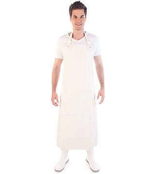 Hygostar rubberized apron, white, nitrile rubber, 500my, 110cm