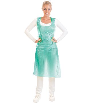 Hygostar LDPE apron, 16my, 120x70cm, green, smooth, on roll