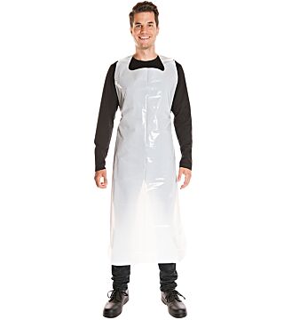 Hygostar LDPE apron, 40my, 110x75cm white, smooth, block, antistatic