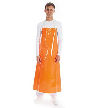 Hygostar PU-apron, orange, 130x90cm without fabric inlay