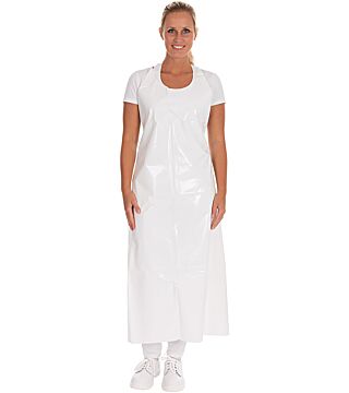 TPU apron, 115x90cm, approx. 150my, food safe, washable up to 90°C, one-piece, white