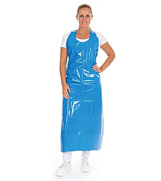 TPU apron, 115x90cm, approx. 150my, food safe, washable up to 90°C, one-piece, blue