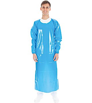 Hygostar TPU sleeve apron, blue, 90x140cm food safe, washable at 90°C