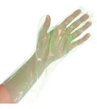 Hygostar LDPE glove, 38cm, green, smooth