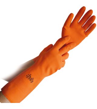 Hygostar Handschuh TRIPLEX, orange, extra stark, Latex