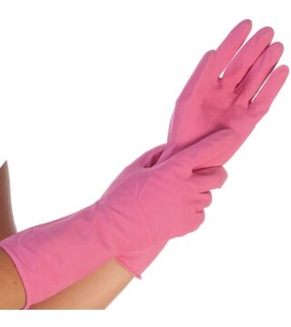 Rękawice gospodarcze Hygostar BETTINA, różowy, lateksowe