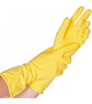 Rękawice gospodarcze Hygostar BETTINA, żółty, lateksowe