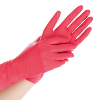Hygostar nitrile glove SAFE LIGHT, red, powderfree