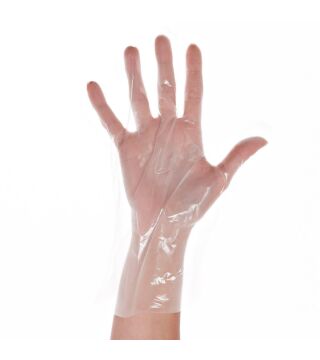 CPE gloves Allfood, hammered, transparent, size 10/XL