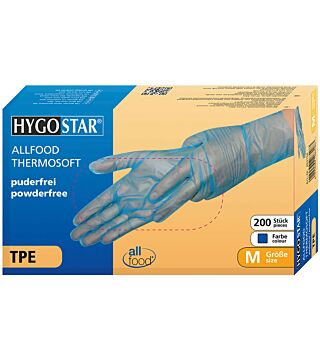 Hygostar TPE Handschuh ALLFOOD THERMOSOFT, blau, glatt