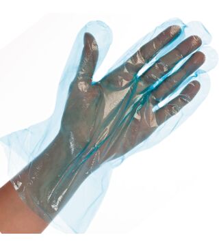 Hygostar LDPE gloves POLYCLASSIC SOFT blue, hammered, size L