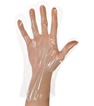 Hygonorm HDPE Handschuh, L transparent, gehämmert, geblockt