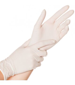 Rękawica lateksowa Hygostar SKIN, biały, pudrowana
