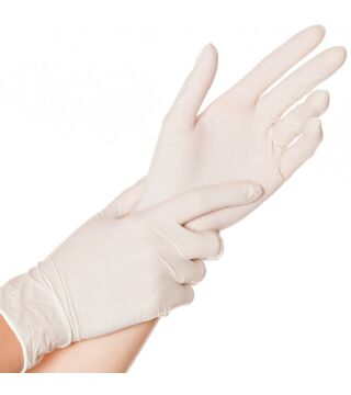 Rękawica lateksowa Hygostar SENSE naturalny, podwójnie chlorowana, bezpudrowa