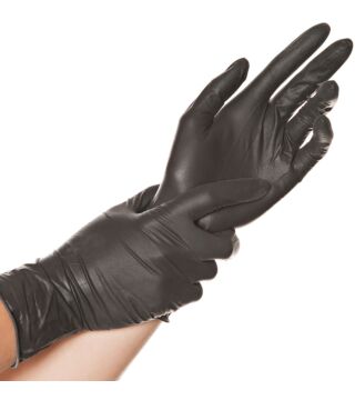 Hygostar latex glove DIABLO, black, powderfree