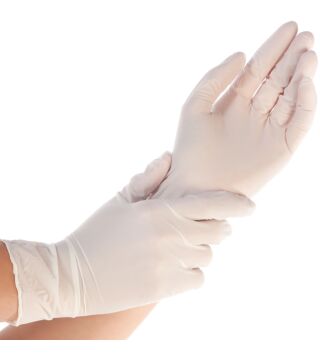 Hygostar nitrile glove SAFE PREMIUM, white, powder free