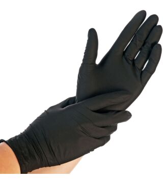 Hygostar nitrile glove EXTRA SAFE, black, powderfree