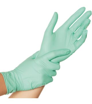 Hygostar nitrile glove SAFE LIGHT, green, powderfree