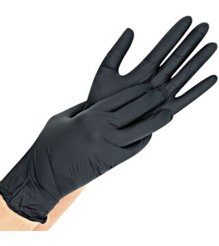 Hygostar nitrile glove SAFE LIGHT, black, powderfree