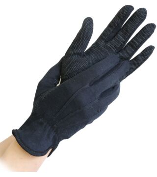 Hygostar Baumwoll-Handschuhe TRICOT GRIP mit PVC-Noppen, schwarz