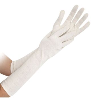 Hygostar Baumwoll-Handschuh NATURE 45cm Größe L, natur, Stück