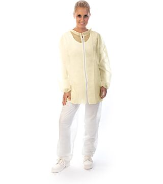 Hygostar jacket "Strong", PP, 30gr/m², yellow, zipper