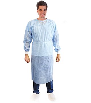 Hygonorm surgical gown SMS, cuffs, blue, tie bands 22 gsm, 130 x 160cm