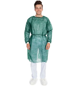 Hygobase gown ECO PP, waistband, dark green 115 x 140cm