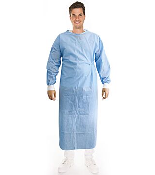 Hygostar surgical gown SMS, blue, sterile, 130 cm, with EO sterilized