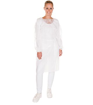 Hygobase surgical gown PP ECO, white, 115x140cm elastic sleeve + waist band