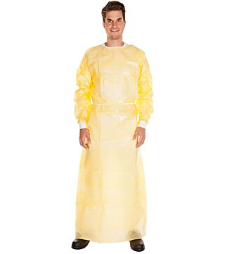 Hygostar surgical gown, PE partially laminated, yellow 115x140 cm