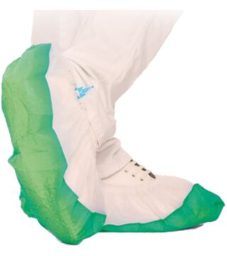 Hygostar overshoe with CPE outsole, white/green 70 pieces/pack, 44cm, for HYGOMAT