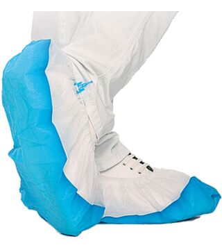 Hygostar overshoe with CPE outsole, white/blue 70 pieces/pack, 44cm, for HYGOMAT