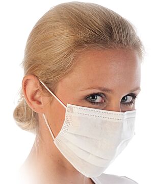 Hygostar face mask PP, white 2-layer, elastic bands