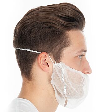 Hygostar beard protector PP, white, 40x20cm, detectable