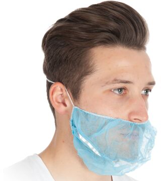 Hygostar protection barbe PP, bleu, 40x20cm, détectable