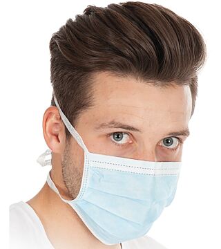 Hygostar face mask PP, blue, type II 3-ply, tapes