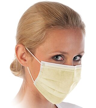 Hygostar face mask PP, yellow, type II 3-layer, elastic bands