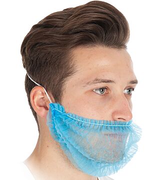 Hygobase PP beard protection ECO, blue, machine 45x24cm, with elastic band