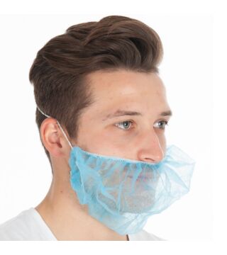 Hygostar beard protection PP, blue, 50x30cm, with elastic band