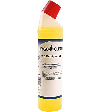 HygoClean WC Cleaner Gel Citrus, pH 2-3, świeży zapach, delikatny dla materiałów, 0,75 litra