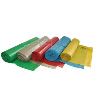 HygoClean refuse sacks ECO, 700*1100mm, 120l, red made of LDPE, 25 pieces, on roll, approx. 33my