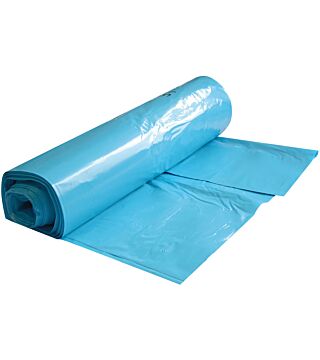 Sacs poubelle HygoClean, 650+250*1100mm, 160l, bleu en LDPE, 25 pièces, sur rouleau, env. 60my