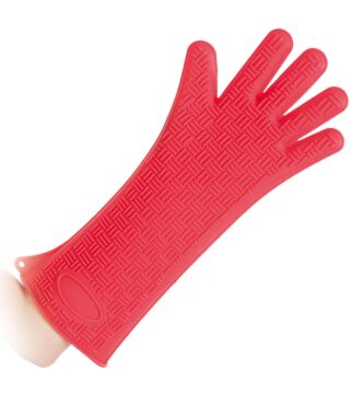 Hygostar 5-Finger Silikon-Handschuh HEATBLOCKER rot, Einheitsgröße, 43cm