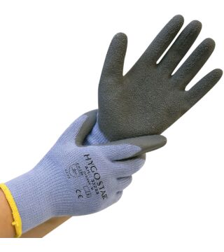 Gants Hygostar en maille anti-froid THERMO GRIP, couche latex, gris
