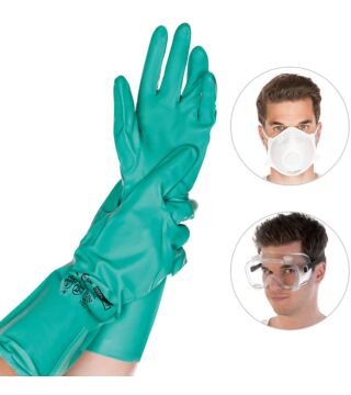 Hygostar Reinigungsset, 3-teilig mit 1x Maske, 1x Brille, 1x Handschuh