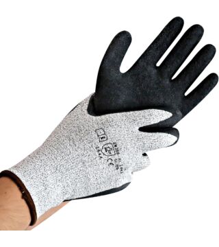 Hygostar Schnittschutz-Handschuh CUT SKILL, schwarz,e Latexbeschichtung, grau