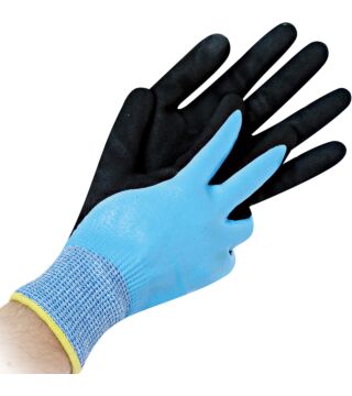 Hygostar cut protection glove CUT ALLFOOD NITRIL double nitrile coating, light blue