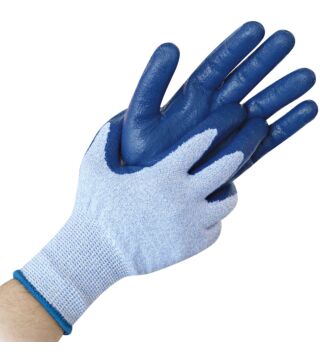 Hygostar Schnittschutz-Handschuh CUT ALLFOOD PU wasserbasierte PU-Beschichtung, hellblau