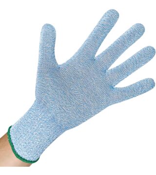 Hygostar cut protection glove CUT ALLFOOD STEEL stainless steel core, 10 gauge, food safe, light blue